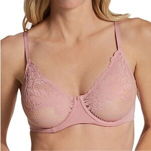 Le mystere lace allure unlined bra pink